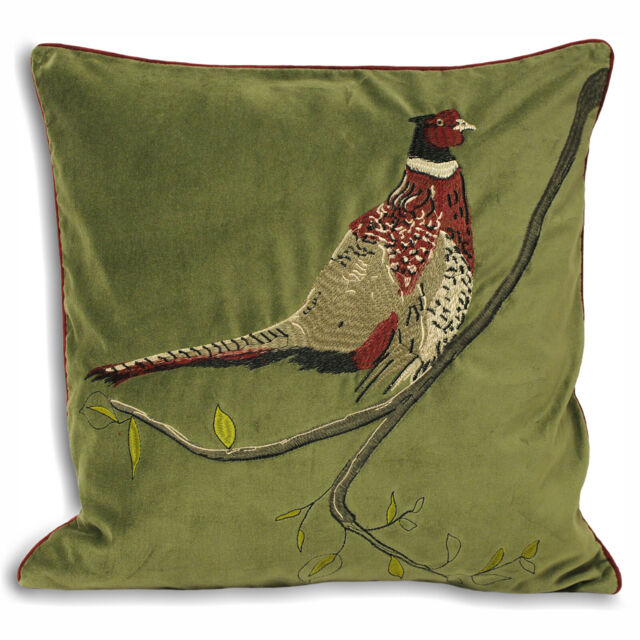 Paoletti Hunter Velvet Pheasant Cushions