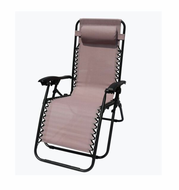 Zero Gravity Garden Chair Blush Pink Relaxer Lounger Head Rest Pillow