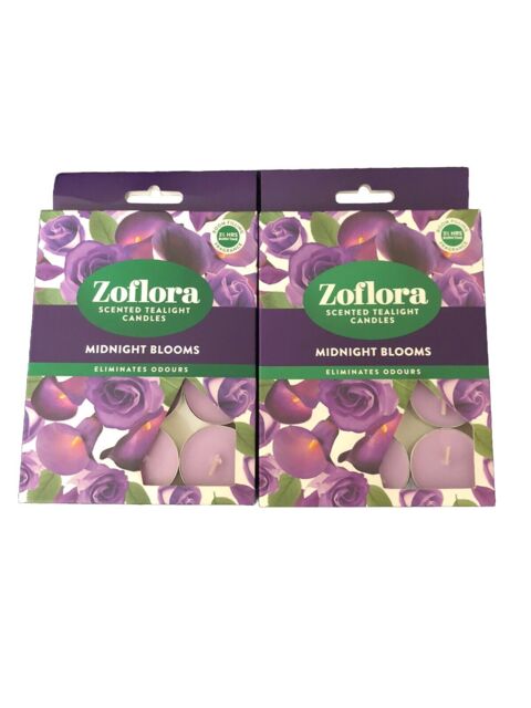 Zoflora Scented Tealights 2pack X12=24candles Midnight Bloom
