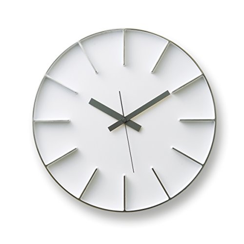Lemnos Edge Clock White Az-0115 Wh Wall Clock Japan