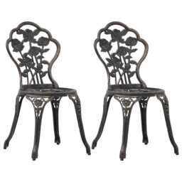 Bistro Chairs 2 Pcs Bronze Cast Aluminium Vidaxl