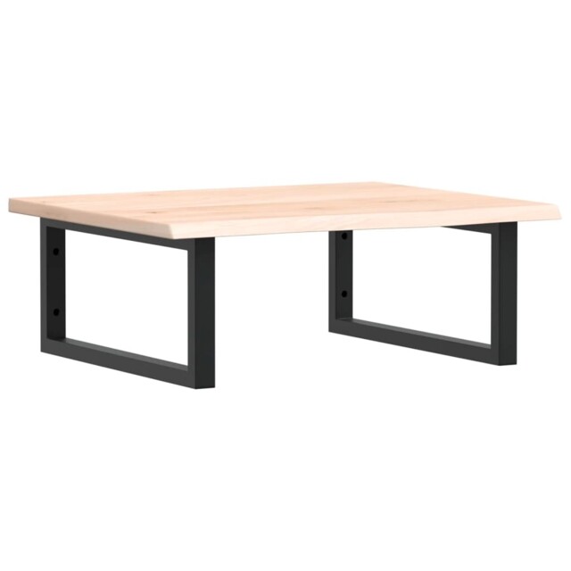 Basin Shelf Wall Mounted Bathroom Countertop steel And solid Wood Oak