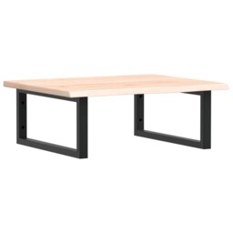Basin Shelf Wall Mounted Bathroom Countertop steel And solid Wood Oak