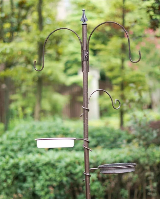 Garden Bird Feeding Station Large 190cm Water Bath Seed Tray Hanging