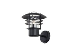 Modern Matt Black Die-cast Outdoor Wall Lantern Light Fitting With