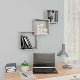 Cube Wall Shelf Concrete Grey 68x15x68 Cm Engineered Wood Vidaxl