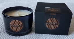 Amber Scented Candle Nocturne Black Glass Votive By Parks London 110g