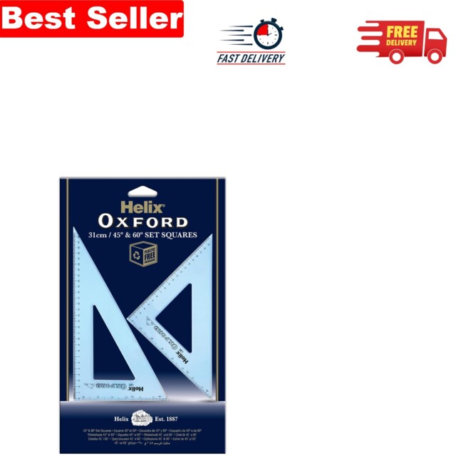 Oxford 31cm Set Squares - Trusted Quality With Transparent Design For