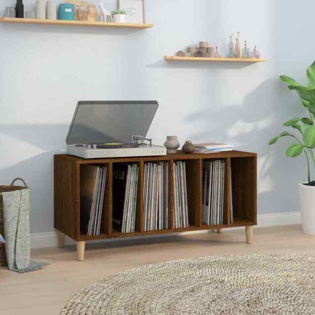 Record Cabinet Record Player Stand Sideboard White Engineered Wood