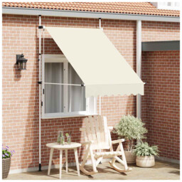 Retractable Awning 250cm Cream Polyester Pu Coated Steelframe 120cm