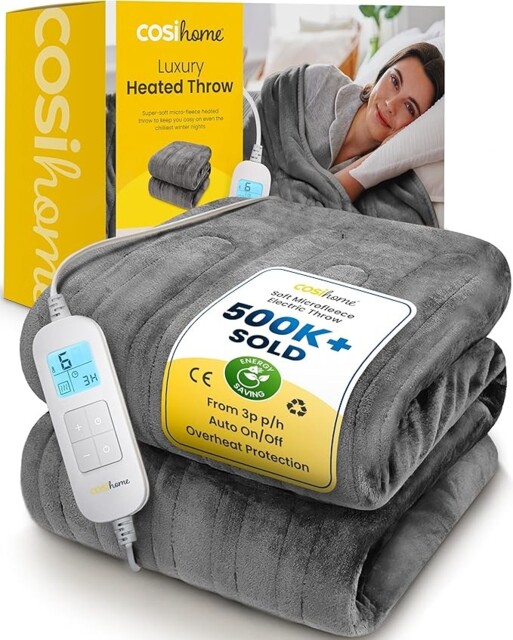 Cosi Home® Luxury Heated Throw - Electric Blanket - Extra Large Heated