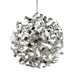6 Lights Chrome Metal Frame Pendant Ceiling Fitting Light With Curl
