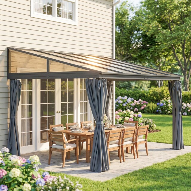 Outdoor Pergola Gazebo Party Tent Garden Sun Shelter 4 X 3m With