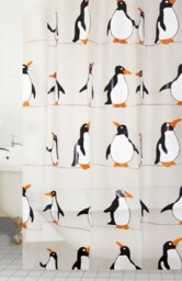 Penguin Designer Peva Shower Curtain 180 X 180cm