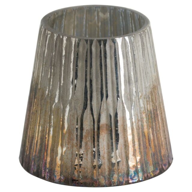 Glass Grey And Bronze Ombre Candle Holder - Vase - 10cm