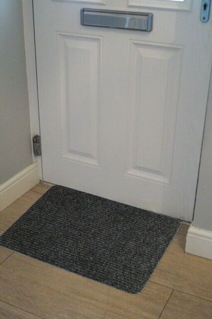 Groundsman Basic Ribbed Indoor Doormat 50 X 80cm Anthracite