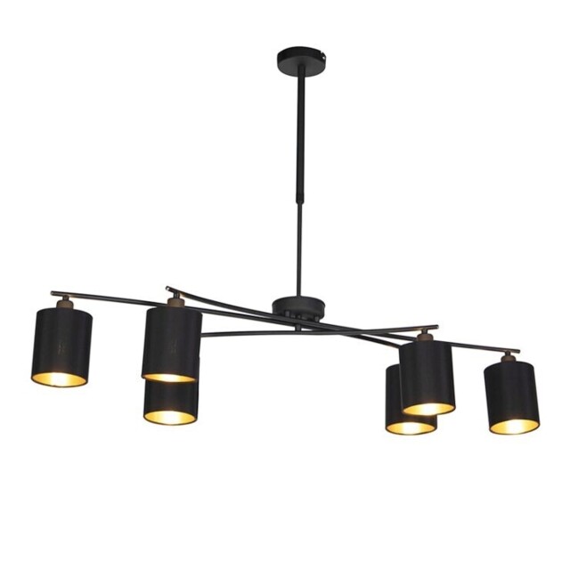 Qazqa Modern Light Hanging Lamp Black Adjustable 6-light Lofty 98306