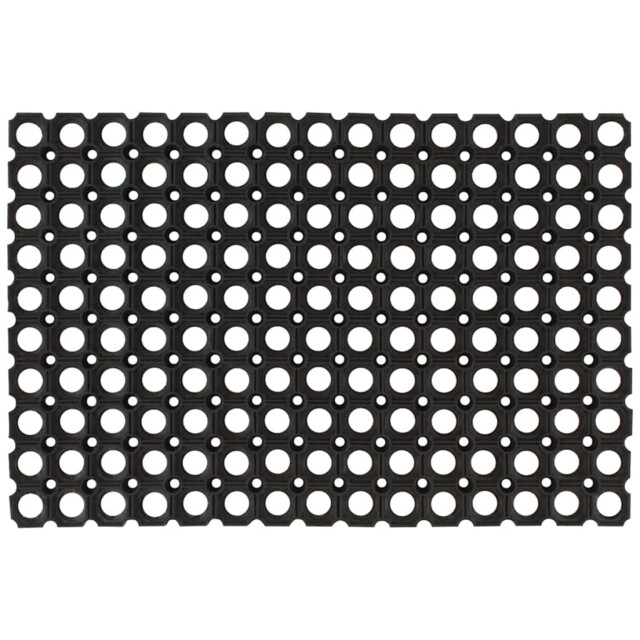 Rubber Floor Mats Black 100% Rubber 40x60cm 22mm Thick Non-slip 5pcs