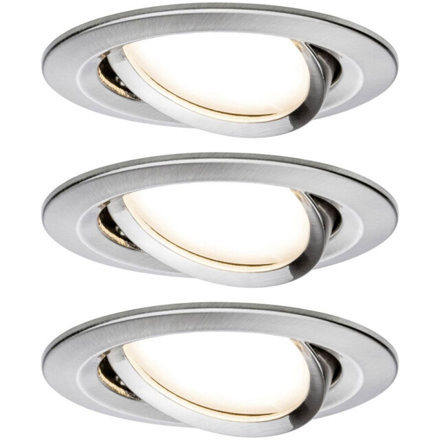 Paulmann 93447 Nova Flush Mount Light Set 3-piece Led 18 W Brushed