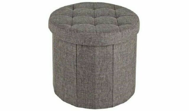 Home Circular Ottoman Shoe Storage - Grey
