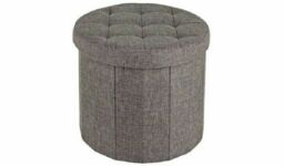 Home Circular Ottoman Shoe Storage - Grey