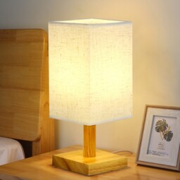Retro Bedroom Table Lamp Natural Wood Bedside Lamp Decor Night Light