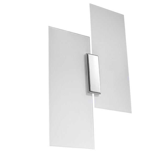 Wall Lamp Fabiano Steel Glass White Chrome E27 Led Sollux Lighting Any