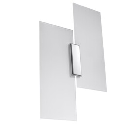 Wall Lamp Fabiano Steel Glass White Chrome E27 Led Sollux Lighting Any