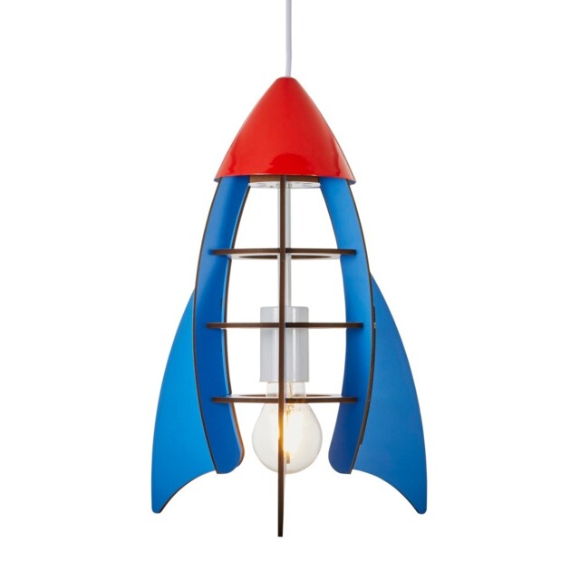 Litecraft Glow Rocket Ceiling Pendant Children's Bedroom E27 1 Light -