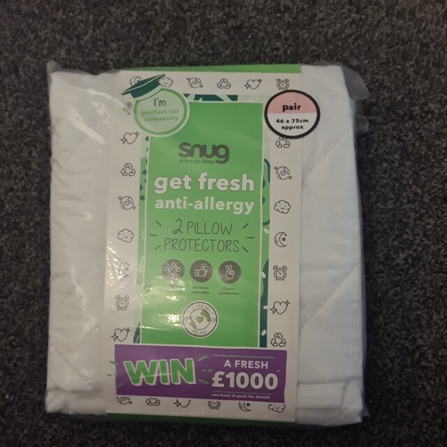 Snug - 2 (pair) X Quilted Anti-allergy Pillow Protectors,
