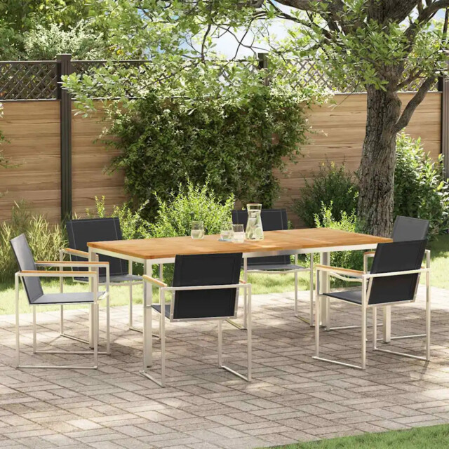 Garden Dining Set 7 Pcs Solid Wood Teak Vidaxl
