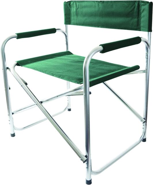 Green Directors Chair Folding With Arms Aluminium Canvas Portable