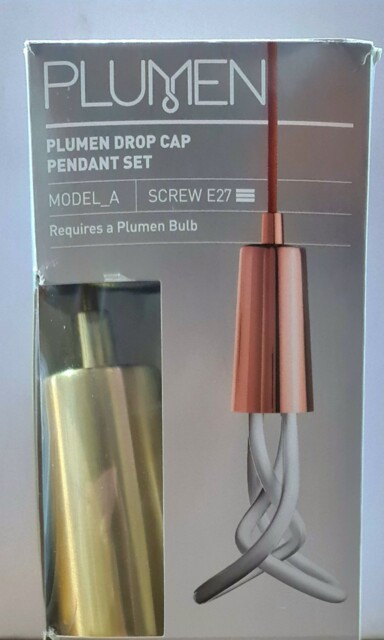 Brass Plumen Drop Cap Pendant Set Model A Screw E27 120v60hz 11w Max