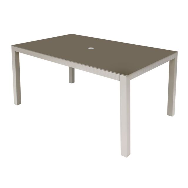 Dellonda Fusion Aluminium Glass Garden Dining Table With Parasol Hole