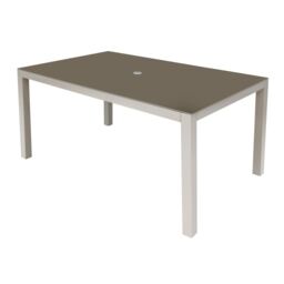 Dellonda Fusion Aluminium Glass Garden Dining Table With Parasol Hole