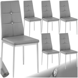 Dining Chairs Set 4 / 6 / 8 Padded Seat High Back Metal Legs Home