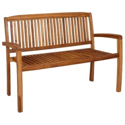 Stacking Garden Bench Outdoor Bench 2-seater 3-seater Solid Teak Wood