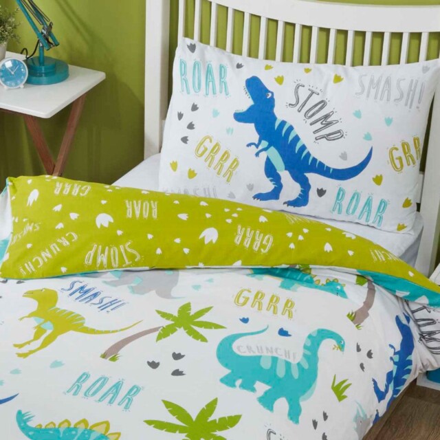 Roarsome Dinosaur Cotbed Duvet Cover Set Kids 2-in-1 Designs Toddler