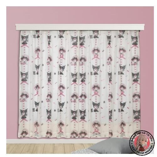 Sanrio My Melody Kuromi Uv-cut Lace Curtains Hard To See Through 100cm