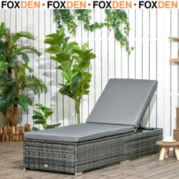 Adjustable Rattan Patio Chaise Lounge Wicker Sun Lounger For Garden