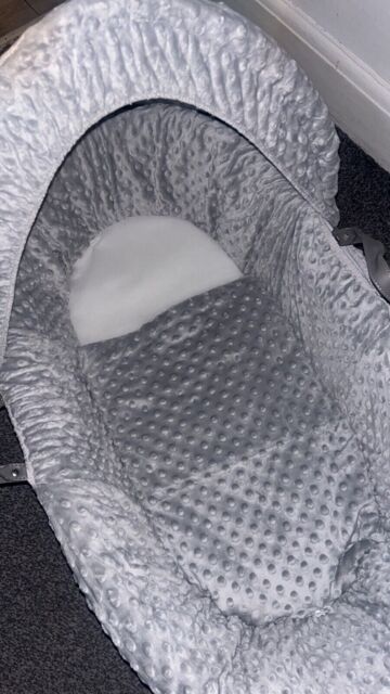Clair De Lune Baby Moses Basket - Grey/white