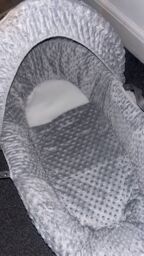 Clair De Lune Baby Moses Basket - Grey/white