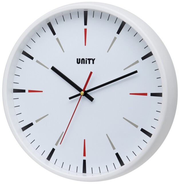 Unity Wall Clock, Gibson, White, Silent Sweep, 32cm / 12.5inch