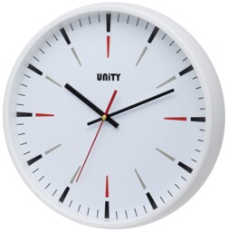 Unity Wall Clock, Gibson, White, Silent Sweep, 32cm / 12.5inch