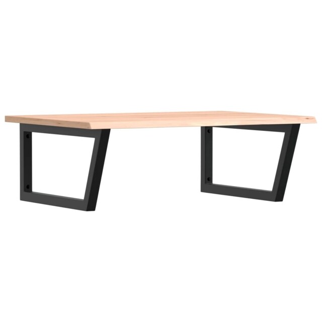 Basin Shelf Wall Mounted Bathroom Countertop steel And solid Wood Oak