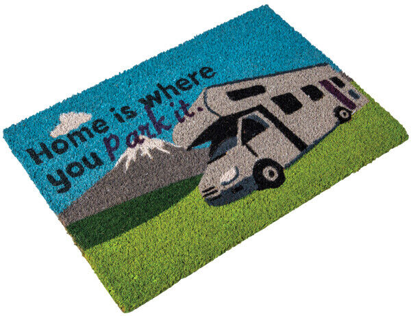 "Quest Heavy Duty Coir ‘home Is Where You Park It"" Camping Door Mat"