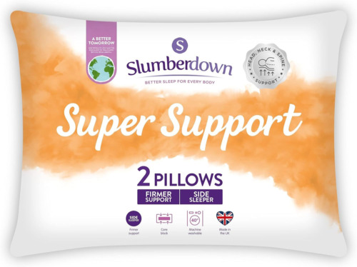 Slumberdown Pillows 2 Pack - Super Support Firm Side Sleeper Bed 2