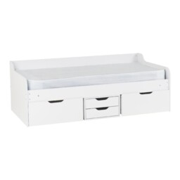 Dante White 3ft Single Day Bed 90cm With Drawers Storage Kids Adults