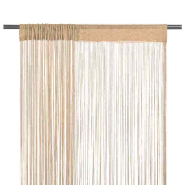 String Curtains 2 Pcs 140x250 Cm Beige Vidaxl
