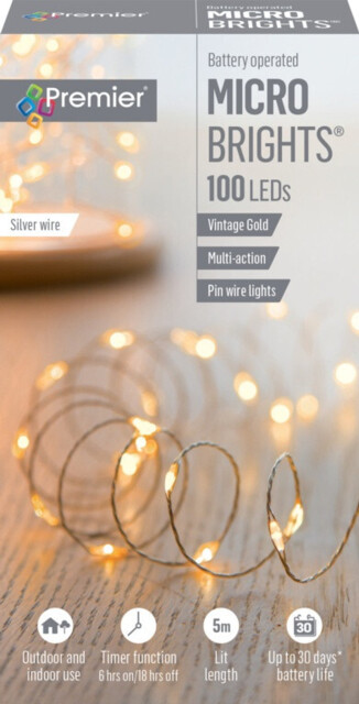 Premier Micro 100 Multi Action Pin Wire Battery Led Lights Vintage